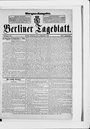 Berliner Tageblatt und Handels-Zeitung vom 01.11.1891