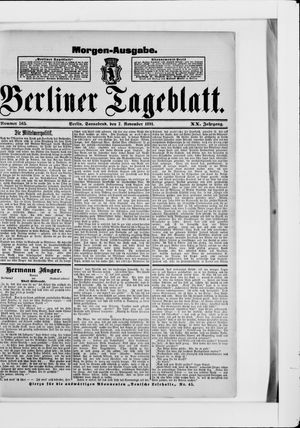Berliner Tageblatt und Handels-Zeitung vom 07.11.1891