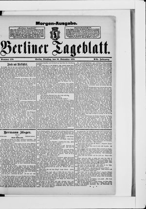 Berliner Tageblatt und Handels-Zeitung vom 10.11.1891