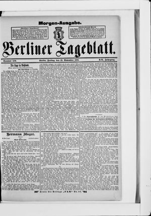 Berliner Tageblatt und Handels-Zeitung on Nov 13, 1891