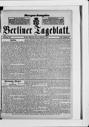 Berliner Tageblatt und Handels-Zeitung vom 15.11.1891