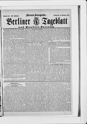 Berliner Tageblatt und Handels-Zeitung vom 19.11.1891