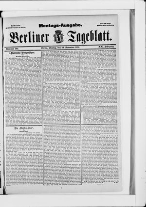 Berliner Tageblatt und Handels-Zeitung vom 23.11.1891