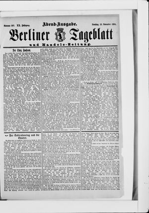 Berliner Tageblatt und Handels-Zeitung vom 24.11.1891