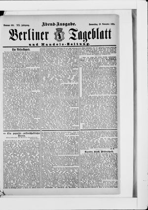Berliner Tageblatt und Handels-Zeitung vom 26.11.1891