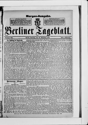 Berliner Tageblatt und Handels-Zeitung vom 29.11.1891
