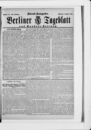 Berliner Tageblatt und Handels-Zeitung vom 02.12.1891