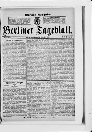 Berliner Tageblatt und Handels-Zeitung vom 04.12.1891