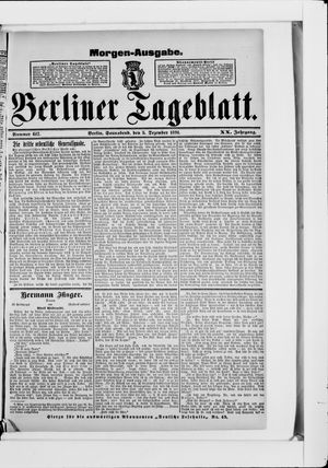 Berliner Tageblatt und Handels-Zeitung vom 05.12.1891