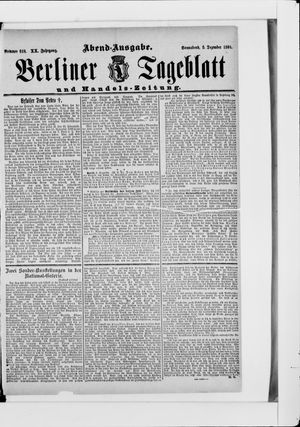 Berliner Tageblatt und Handels-Zeitung on Dec 5, 1891