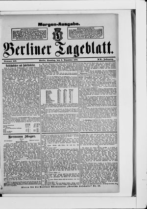 Berliner Tageblatt und Handels-Zeitung vom 06.12.1891