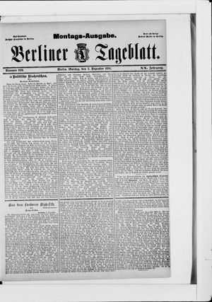 Berliner Tageblatt und Handels-Zeitung vom 07.12.1891