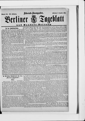 Berliner Tageblatt und Handels-Zeitung vom 09.12.1891
