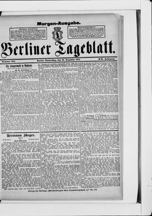 Berliner Tageblatt und Handels-Zeitung vom 10.12.1891