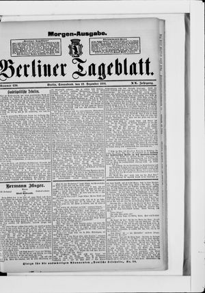 Berliner Tageblatt und Handels-Zeitung vom 12.12.1891