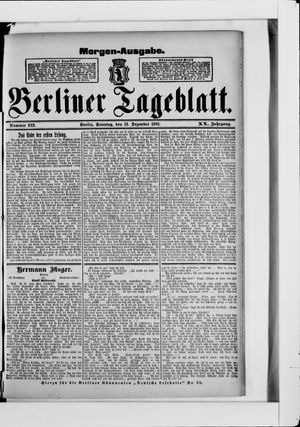 Berliner Tageblatt und Handels-Zeitung on Dec 13, 1891