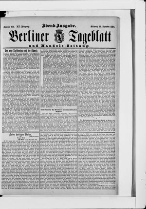 Berliner Tageblatt und Handels-Zeitung vom 16.12.1891