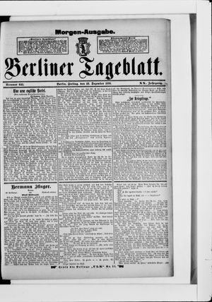 Berliner Tageblatt und Handels-Zeitung on Dec 18, 1891