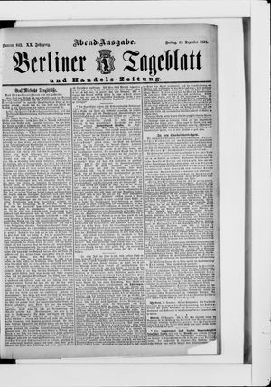 Berliner Tageblatt und Handels-Zeitung on Dec 18, 1891