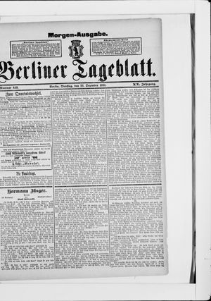 Berliner Tageblatt und Handels-Zeitung vom 22.12.1891