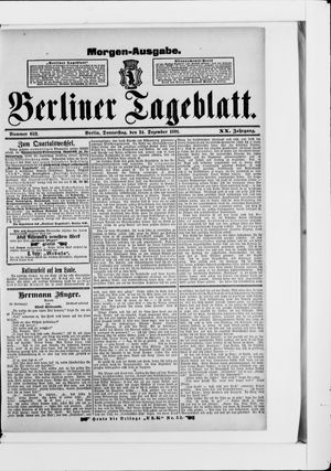 Berliner Tageblatt und Handels-Zeitung vom 24.12.1891