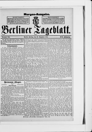 Berliner Tageblatt und Handels-Zeitung vom 25.12.1891
