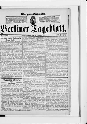 Berliner Tageblatt und Handels-Zeitung vom 29.12.1891