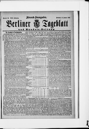 Berliner Tageblatt und Handels-Zeitung vom 13.01.1892