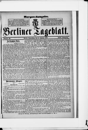 Berliner Tageblatt und Handels-Zeitung on Jan 14, 1892