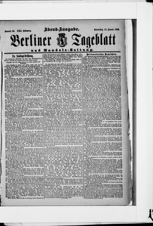 Berliner Tageblatt und Handels-Zeitung on Jan 14, 1892