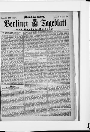 Berliner Tageblatt und Handels-Zeitung vom 16.01.1892