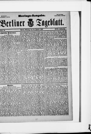 Berliner Tageblatt und Handels-Zeitung on Jan 18, 1892