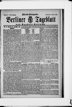 Berliner Tageblatt und Handels-Zeitung on Jan 21, 1892