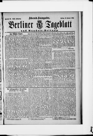 Berliner Tageblatt und Handels-Zeitung vom 22.01.1892