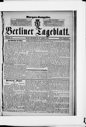 Berliner Tageblatt und Handels-Zeitung on Jan 27, 1892