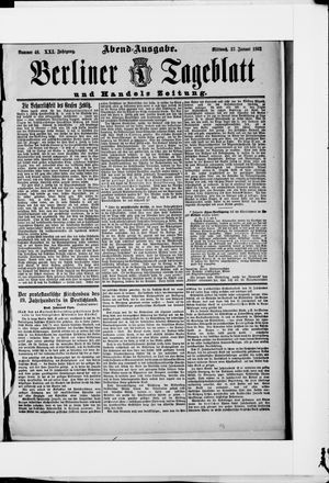 Berliner Tageblatt und Handels-Zeitung vom 27.01.1892