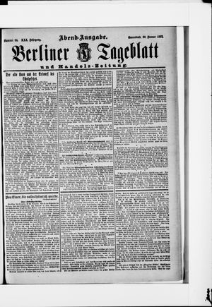 Berliner Tageblatt und Handels-Zeitung vom 30.01.1892