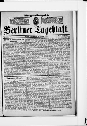 Berliner Tageblatt und Handels-Zeitung on Jan 31, 1892