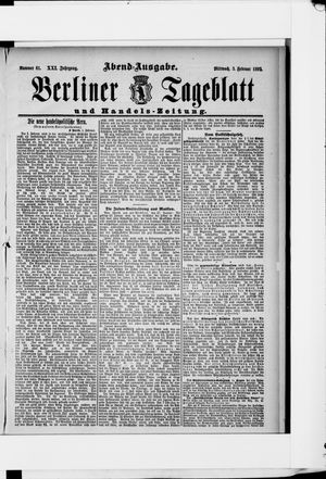 Berliner Tageblatt und Handels-Zeitung on Feb 3, 1892