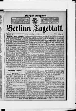 Berliner Tageblatt und Handels-Zeitung on Feb 4, 1892