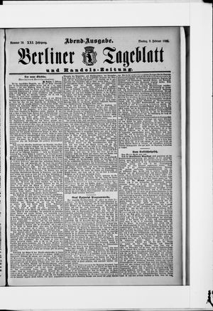 Berliner Tageblatt und Handels-Zeitung vom 08.02.1892