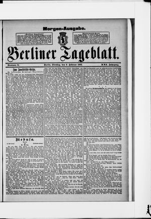 Berliner Tageblatt und Handels-Zeitung vom 09.02.1892