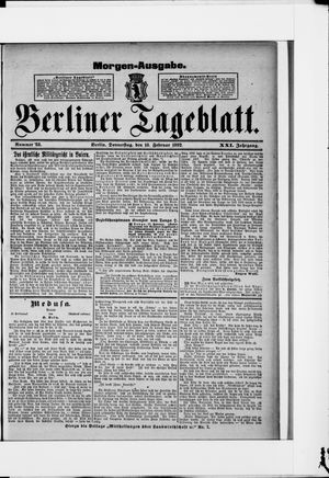 Berliner Tageblatt und Handels-Zeitung vom 18.02.1892