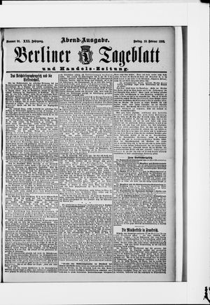 Berliner Tageblatt und Handels-Zeitung on Feb 19, 1892