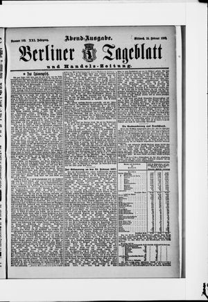Berliner Tageblatt und Handels-Zeitung vom 24.02.1892