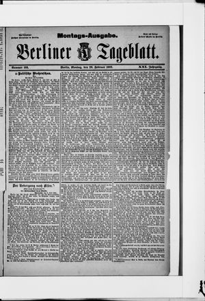 Berliner Tageblatt und Handels-Zeitung vom 29.02.1892