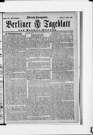 Berliner Tageblatt und Handels-Zeitung vom 11.03.1892