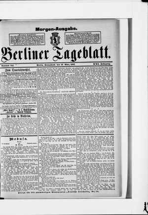 Berliner Tageblatt und Handels-Zeitung on Mar 19, 1892