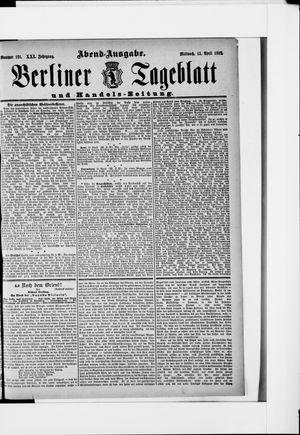 Berliner Tageblatt und Handels-Zeitung on Apr 13, 1892