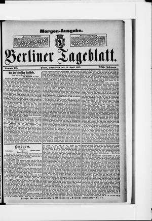 Berliner Tageblatt und Handels-Zeitung vom 23.04.1892